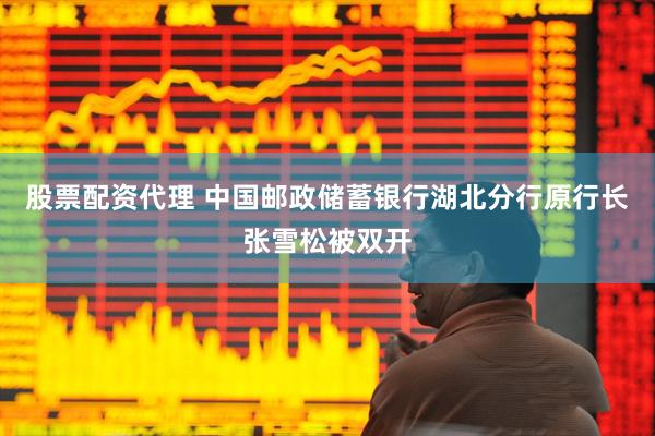 股票配资代理 中国邮政储蓄银行湖北分行原行长张雪松被双开
